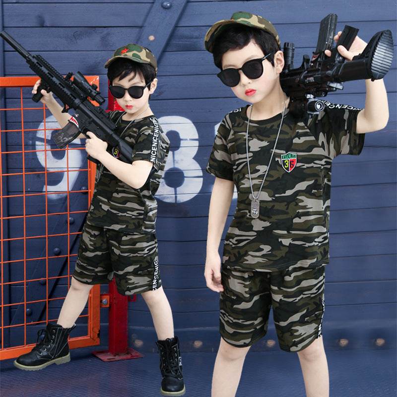Boys summer short sleeve camouflage clothing - Velora