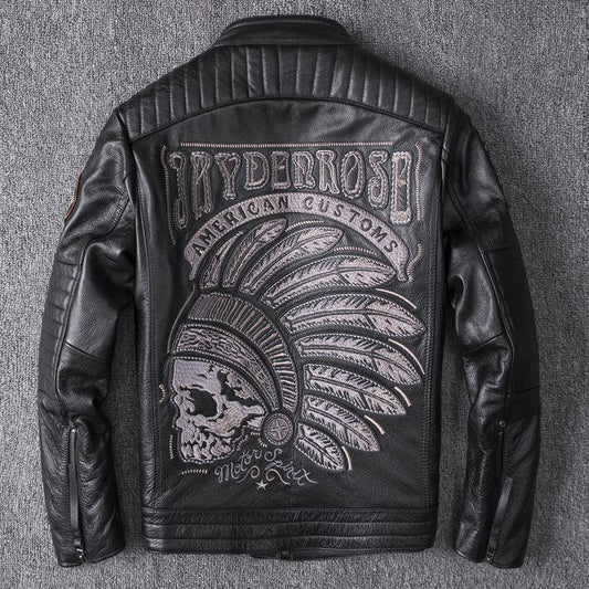 Men's Stand Collar Motorcycle Clothing Jacket Coat - Velora