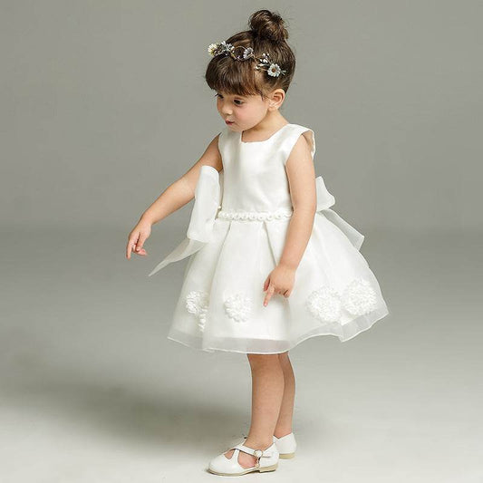 Maggie baby girl baby banquet Wedding Dress Skirt Girl Flower Princess Wedding Dress Dress Tutu - Velora