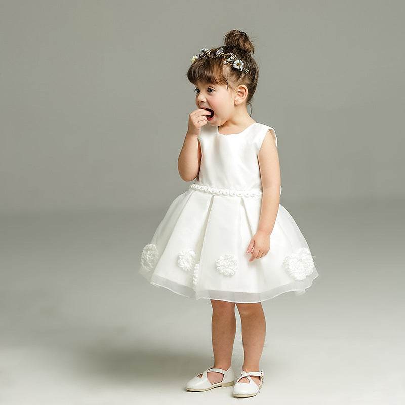 Maggie baby girl baby banquet Wedding Dress Skirt Girl Flower Princess Wedding Dress Dress Tutu - Velora