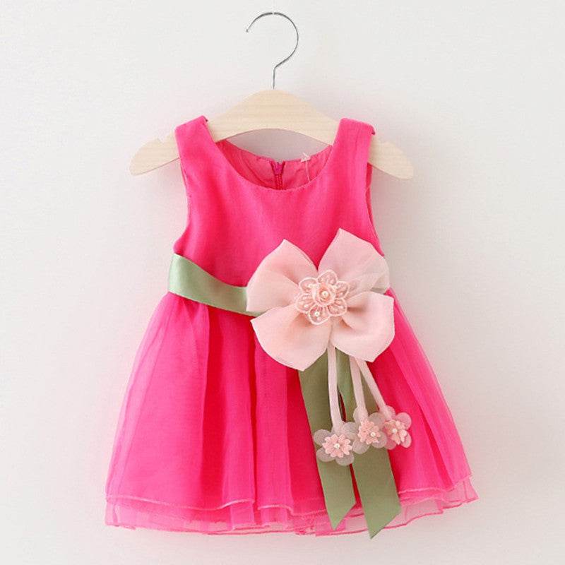 Foreign children new summer sleeveless dress baby girls gauze princess dress baby Korean clothing - Velora