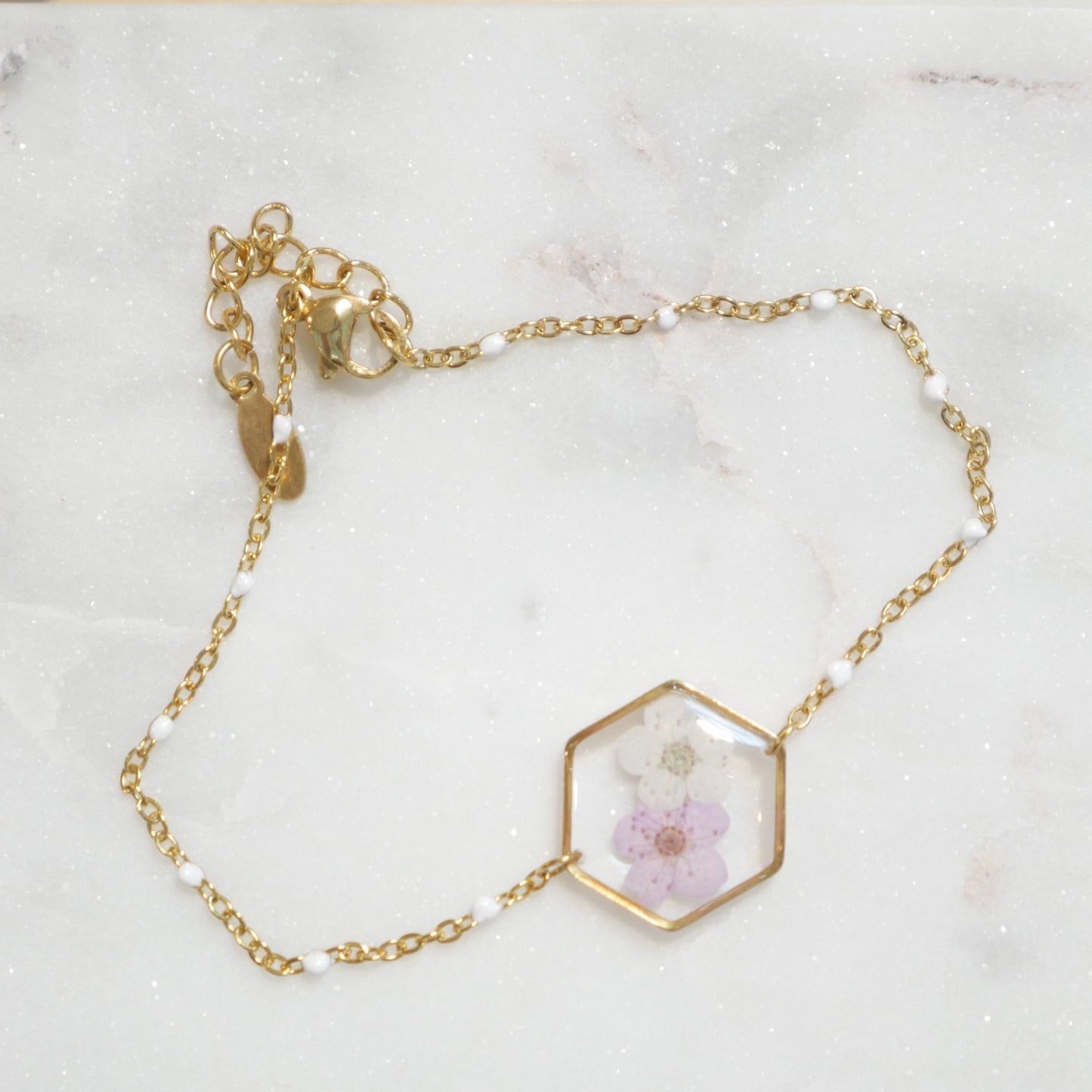 Edition spéciale - Bracelet duo Sofia - Lila et blanc - Velora