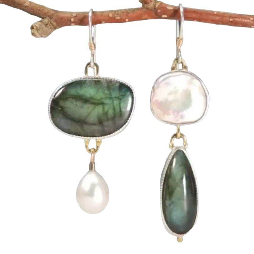Irregular Amber Pearl Jewelry Eardrops - Velora