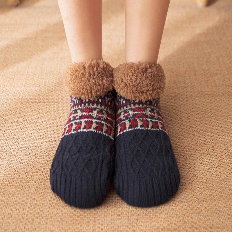 Indoor Home Floor Socks Fall And Winter Warm Non-slip Carpet Socks For Men And Women - Velora