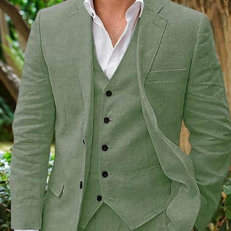 Linen Business Casual Suit Men's Suit Wedding Banquet - Velora