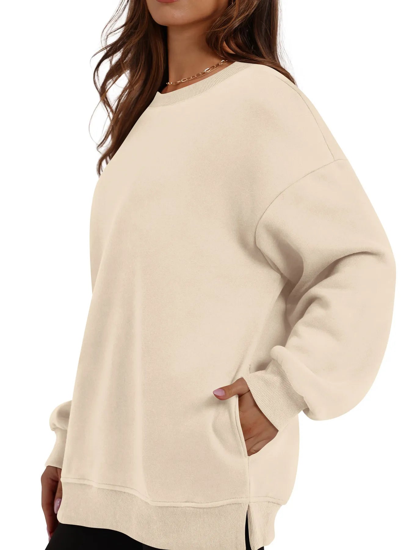 Oversized Long Sleeve Crewneck Sweatshirt - Velora