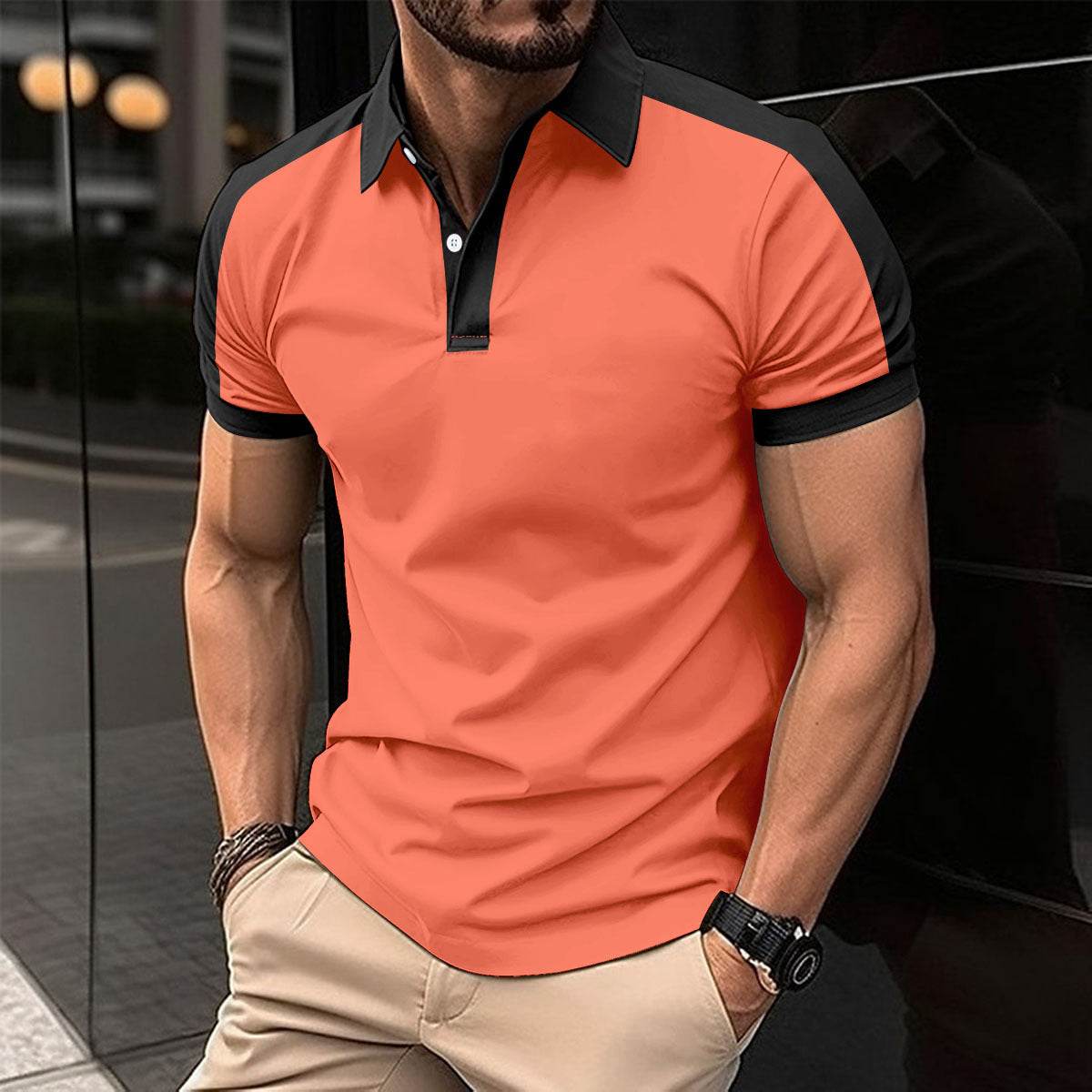 Men's Short Sleeve Business Shirt Summer Casual Polo Shirts - Velora