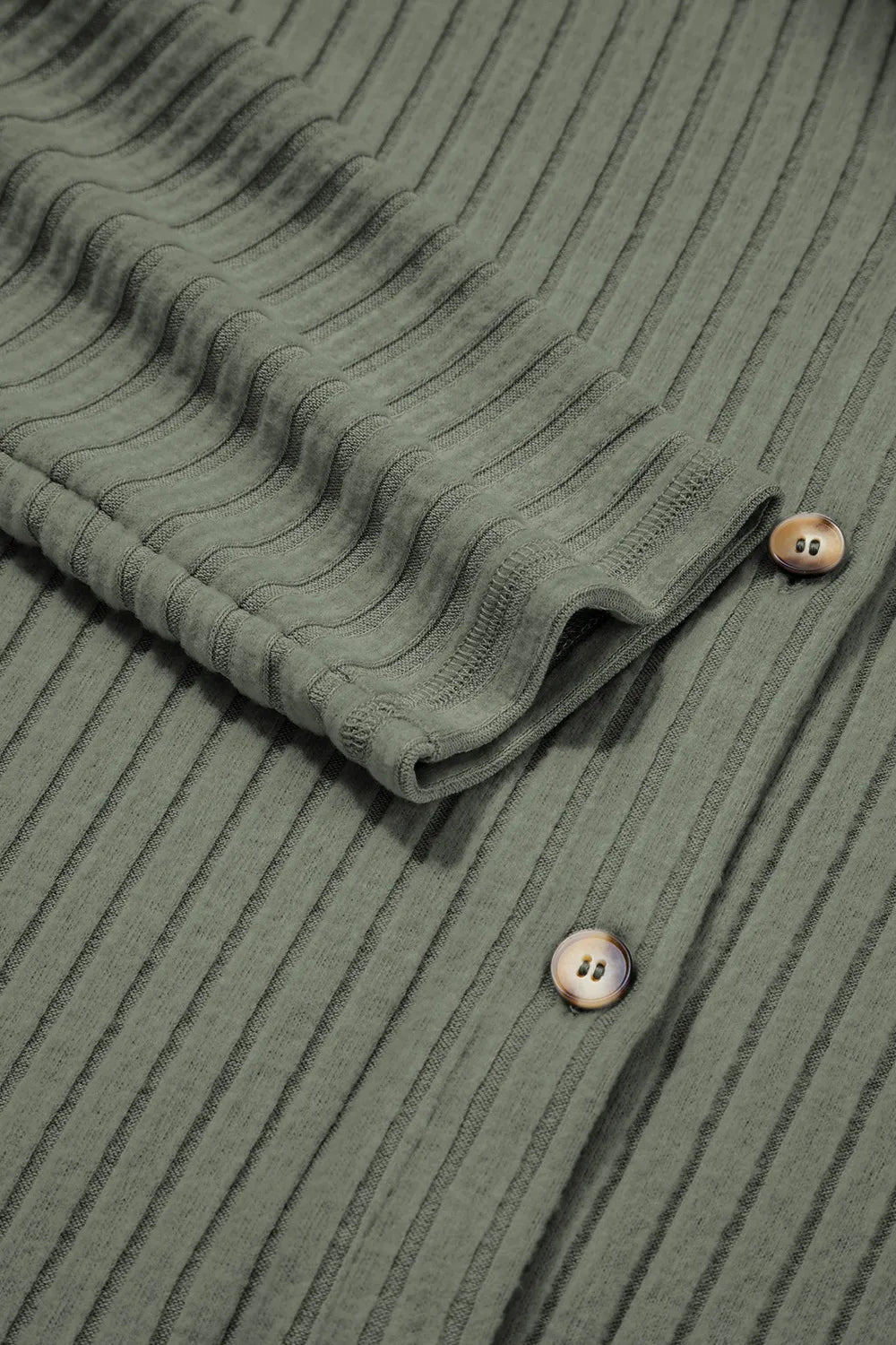 Ribbed Knit Button-Up Cardigan - Velora