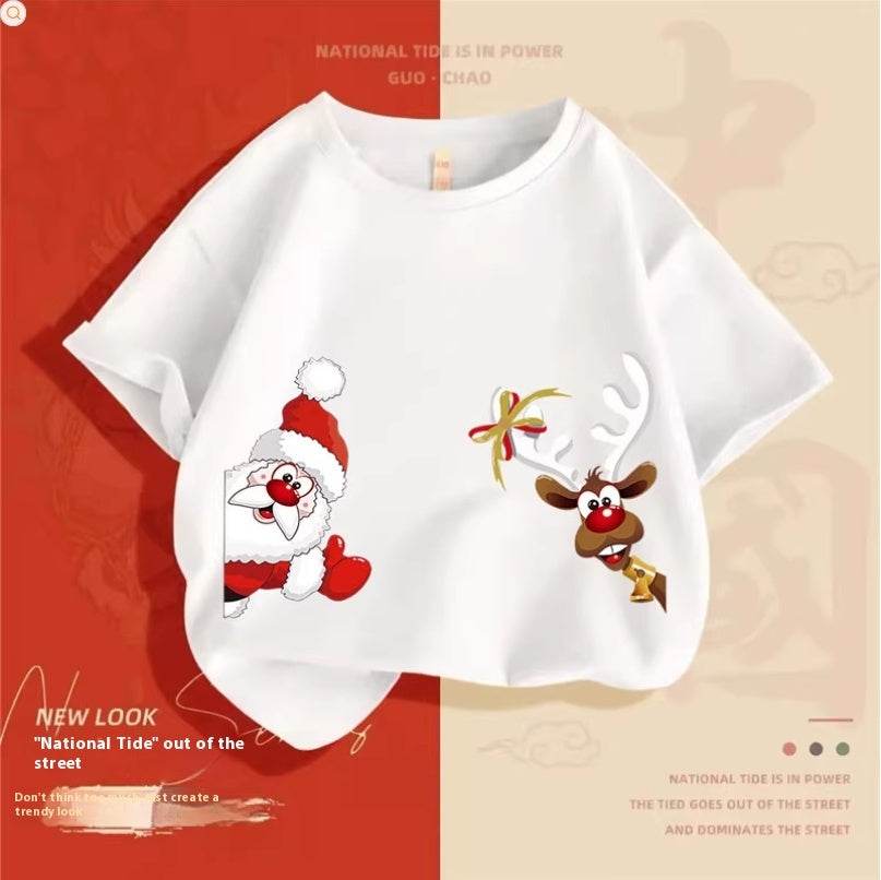 Christmas Elk Cotton T-shirt Boy - Velora