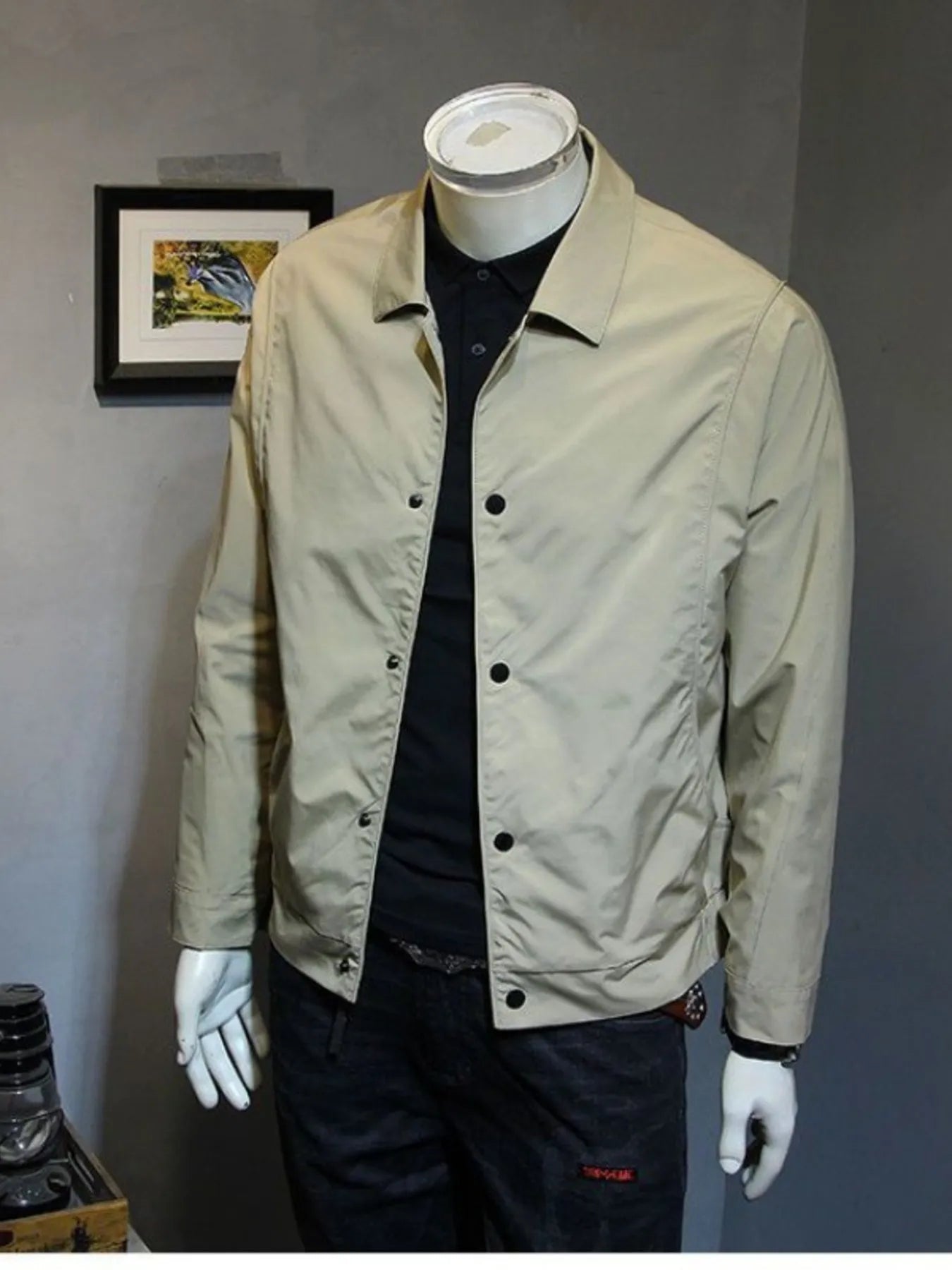 Men's Plus Size Snap Down Long Sleeve Jacket - Velora