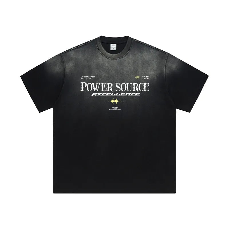 Men's Letter Graphic Round Neck Short Sleeve T-Shirt - Velora