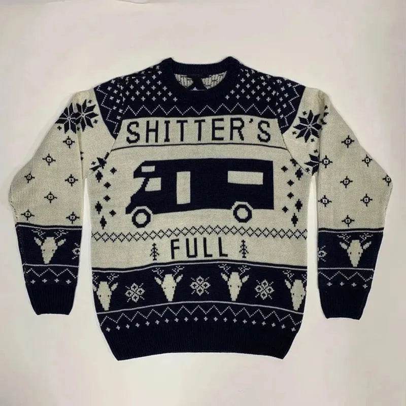 Pullover Crewneck Jacquard Christmas Sweater - Velora
