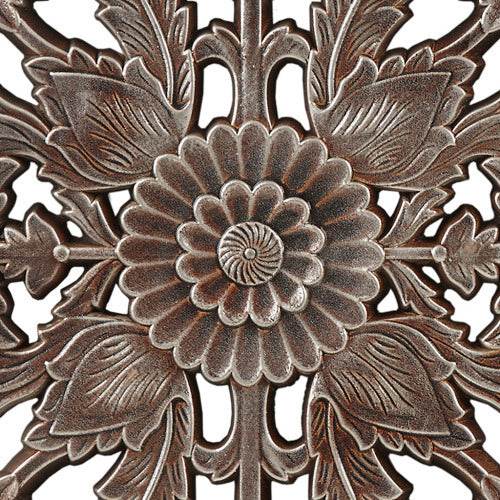 Distressed Carved Wood 2-piece Wall Decor Set - Velora