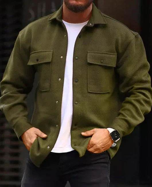 Coat Men Polo Collar Top Men Fashion Work Clothes - Velora