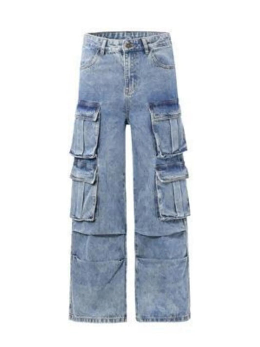 Men's Cargo Wide Leg Jeans - Velora