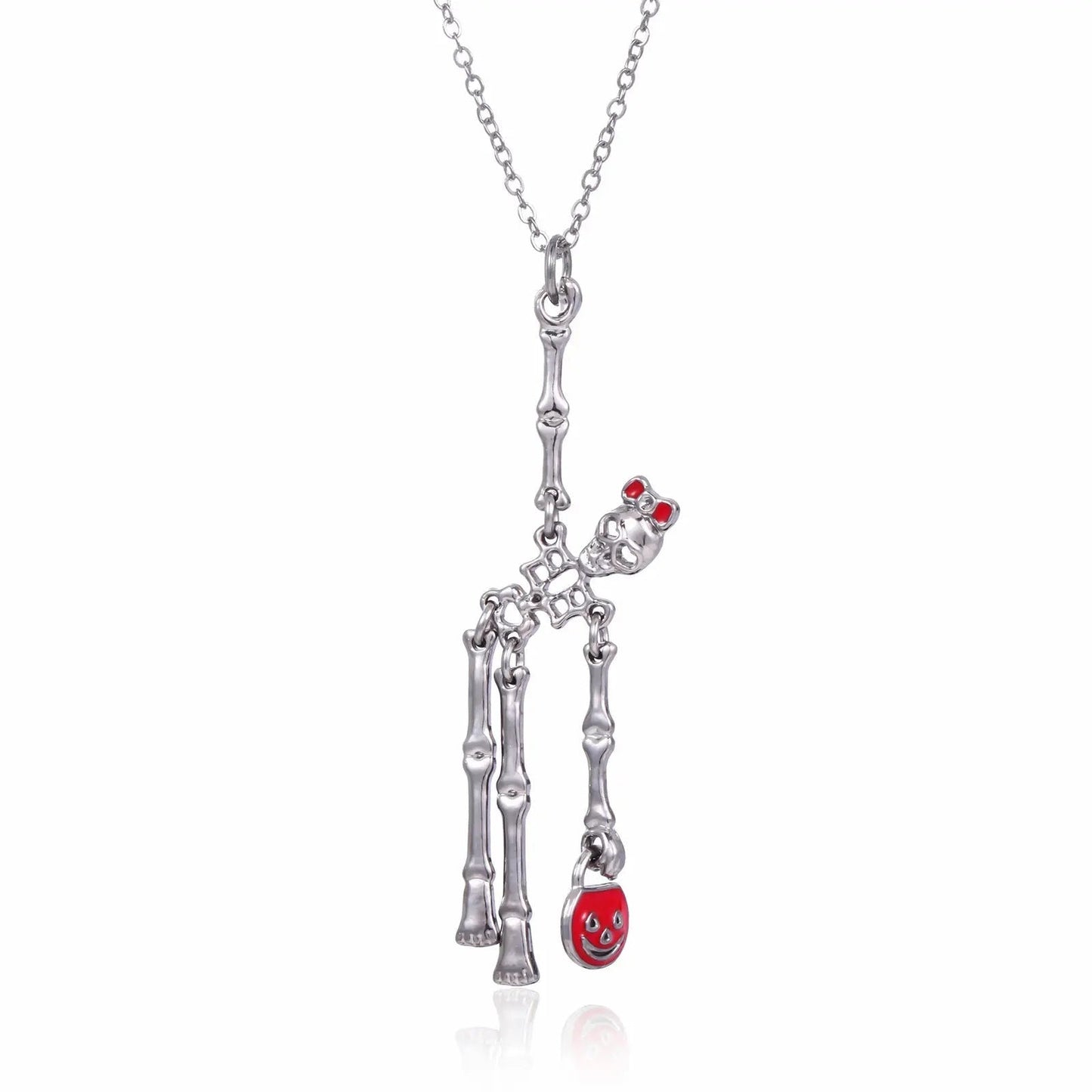 3pcs Halloween Skeleton Earrings And Necklace Set Creative Retro Personality Jewelry Accessories - Velora