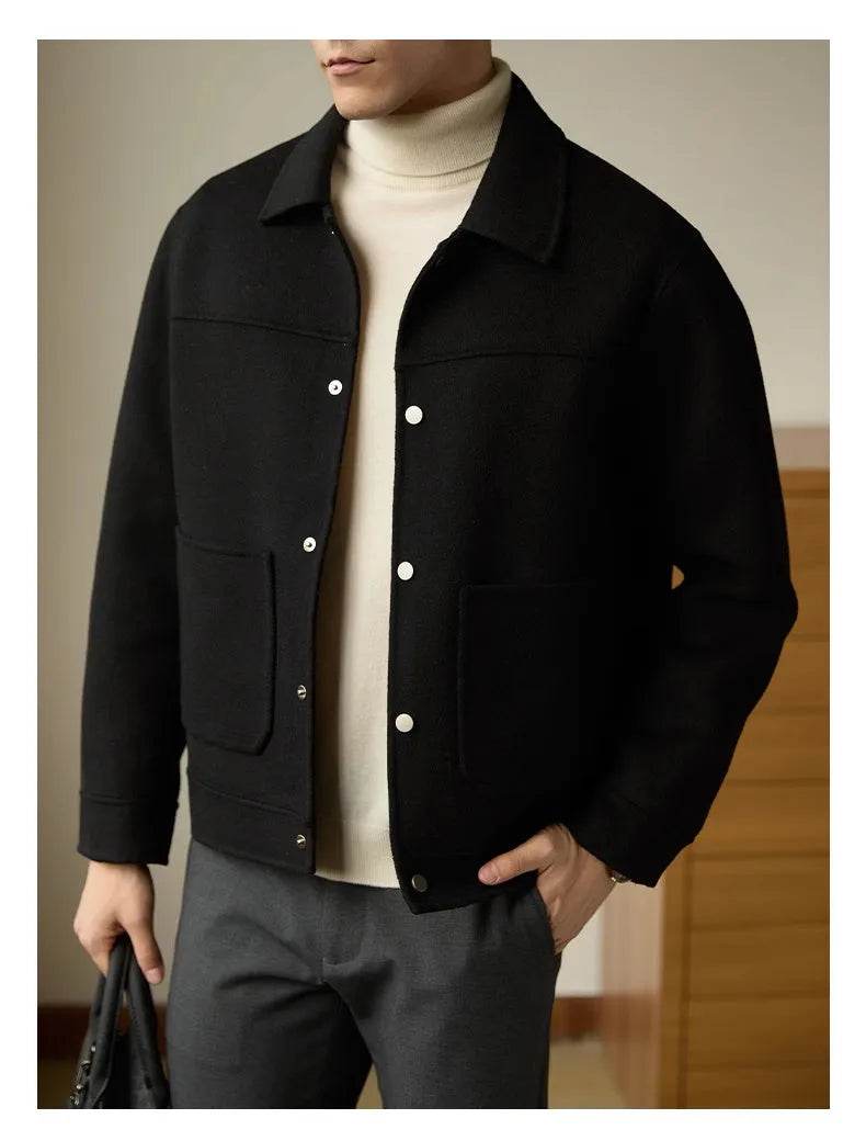 Men's Short Double-faced Woolen Goods Jacket - Velora