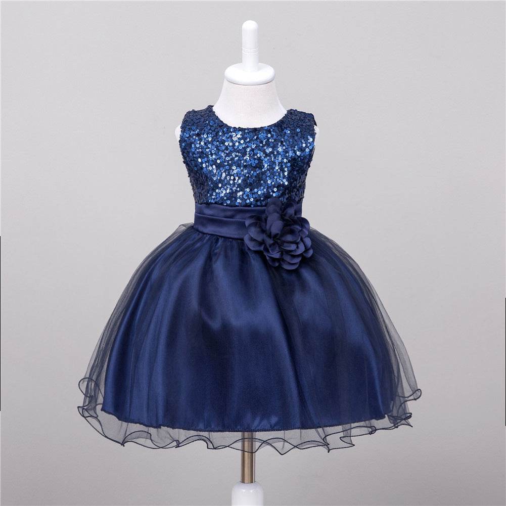 Baby Sequin Dress Flower Girl Wedding Princess Dress - Velora