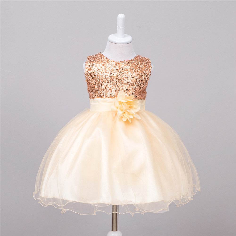 Baby Sequin Dress Flower Girl Wedding Princess Dress - Velora