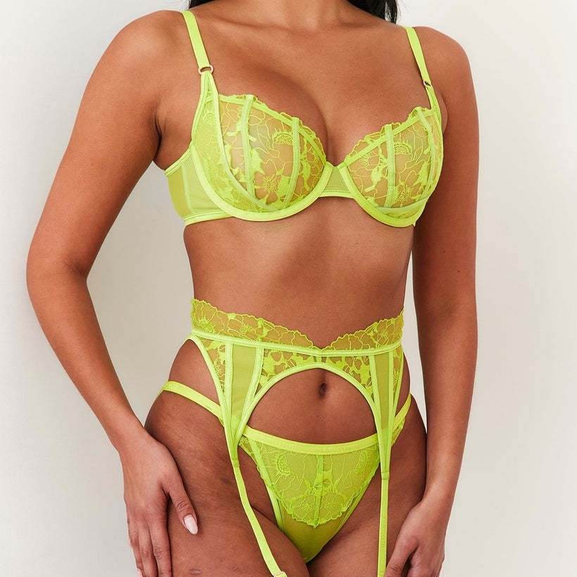 Women's Fashion Embroidered Bra Garter Suit - Velora