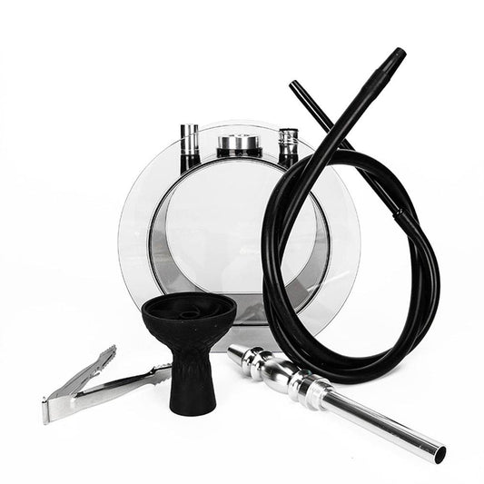 Acrylic round pot hookah set - Velora