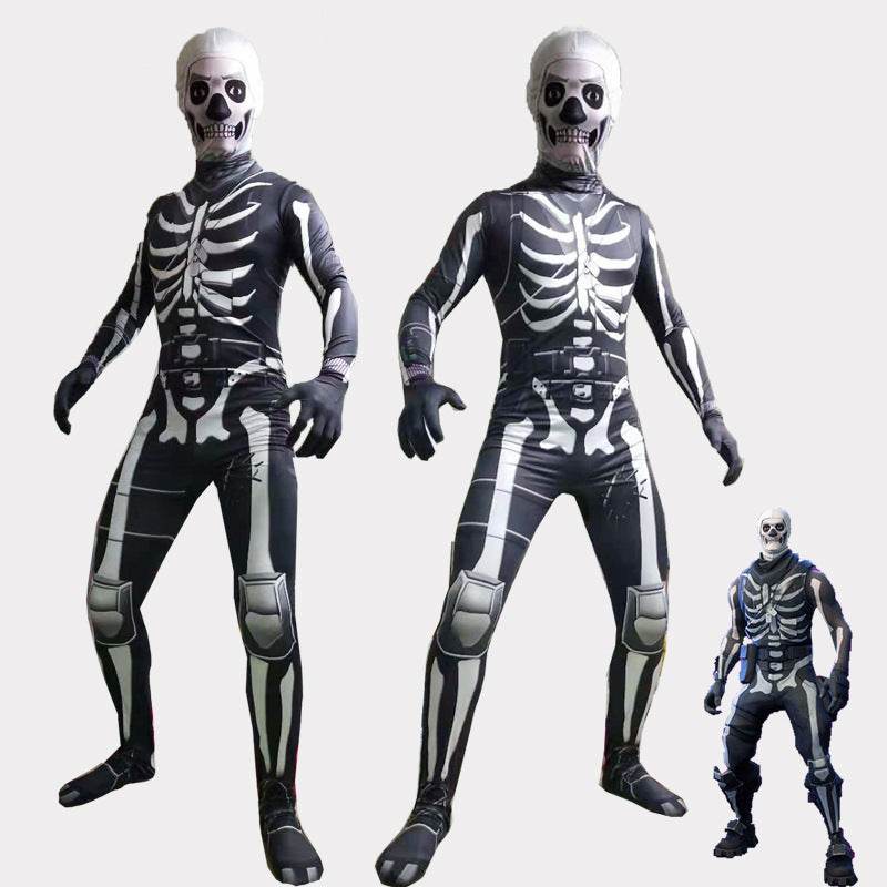 Halloween Skeleton Costume Scary Skeleton Skull Costume Jumpsuit Carnival Party Clothing - Velora