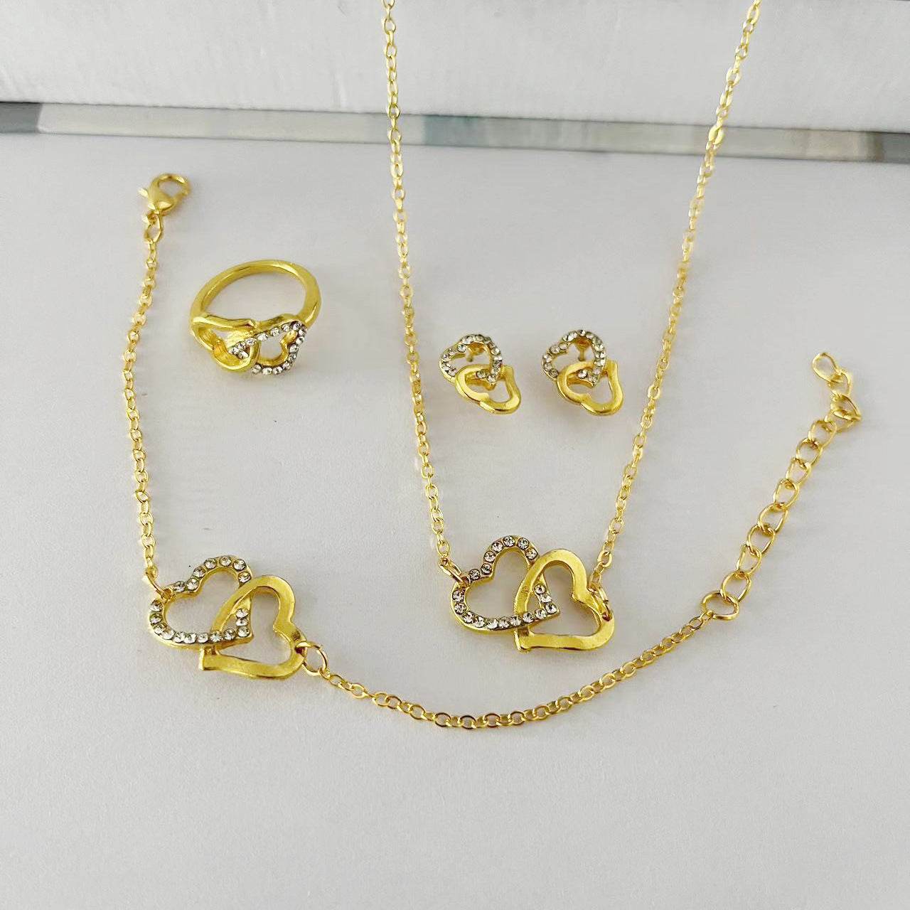 5PCS Fashion Butterfly Pendants Necklace Earrings Ring Bracelet Sets For Women Jewelry Set Bridal Wedding Jewelry Gift - Velora