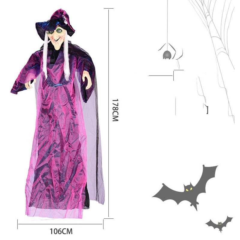 Halloween Voice-activated Horror Electric Witch Toy Ghost Festival Bar Outdoor Decorations Arrangement Props - Velora