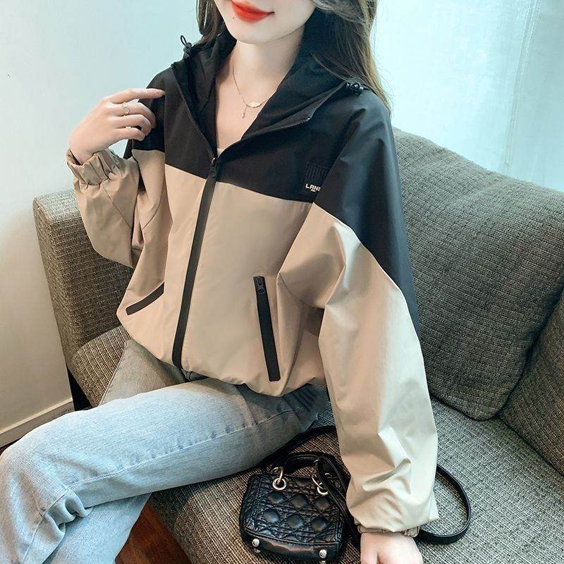 Color Contrast Patchwork Outdoor Jacket Coat Leisure Mountain Climbing Short - Velora