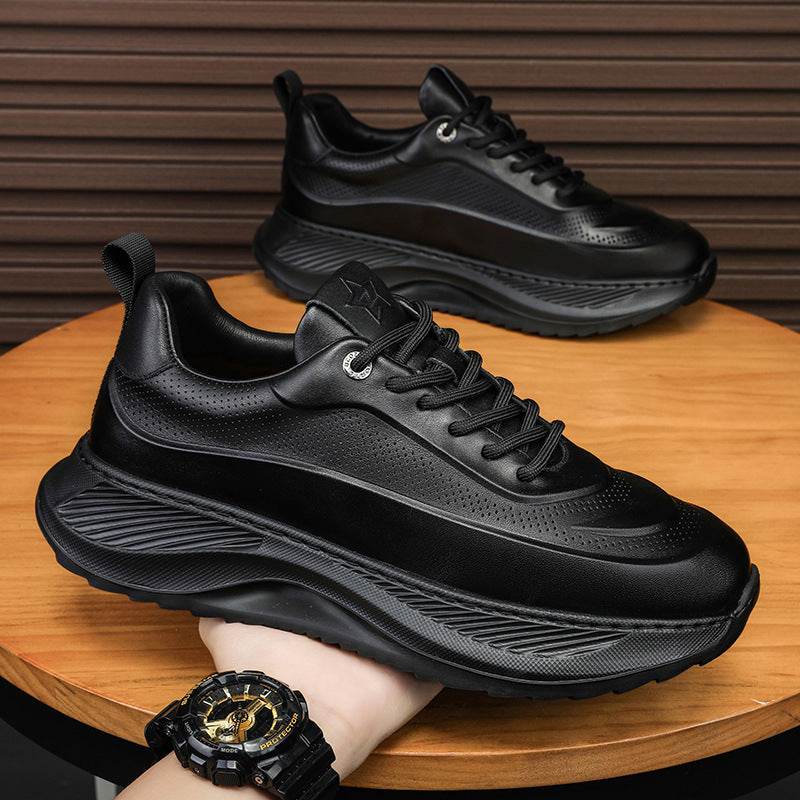 Men's Thick-soled Sports Shoes Casual Breathable Sneakers Lace-up Dad Shoes Boy - Velora