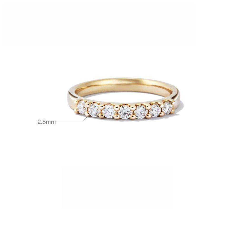 European And American Popular One-word Row Fashion Inlaid Seven-star Row 925 Silver Moissanite Ring Women - Velora