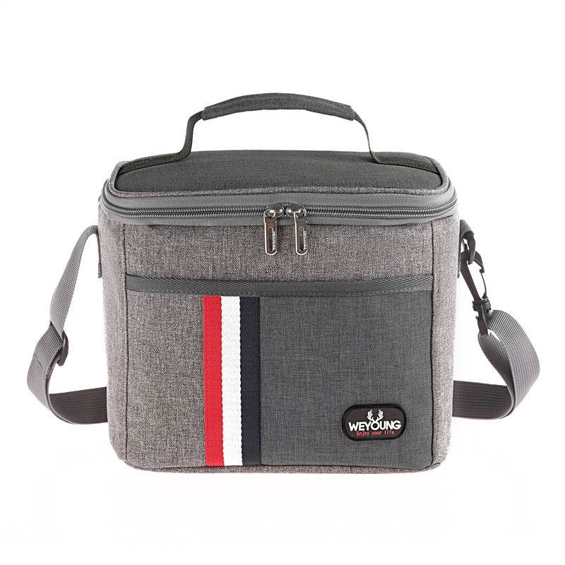 Striped Insulated Lunch Bag – Stylish Portable Tote for Work - Velora