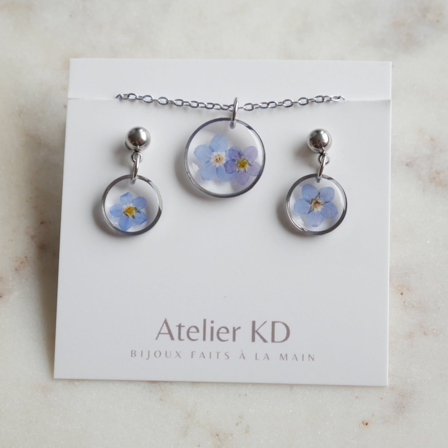 Parure Myosotis - rond(petit) - Velora