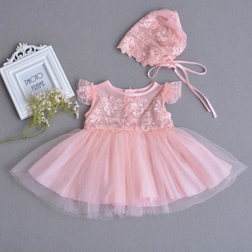 The Summer Baby Baby Princess Dress Dress Lightweight Breathable Mesh Lace Dress Moon Age - Velora