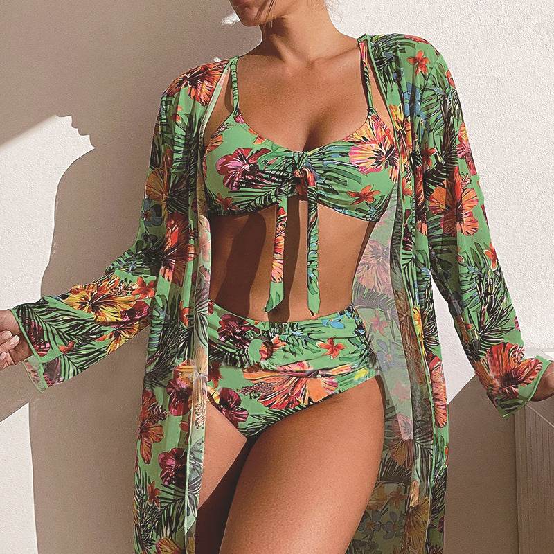 Women's Long Blouse Split Bikini Plus Size Suit - Velora