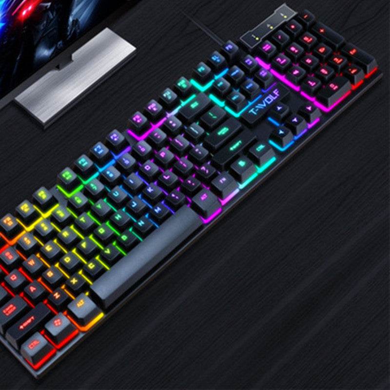 Gaming Usb Luminous Wired Keyboard Floating Manipulator - Velora