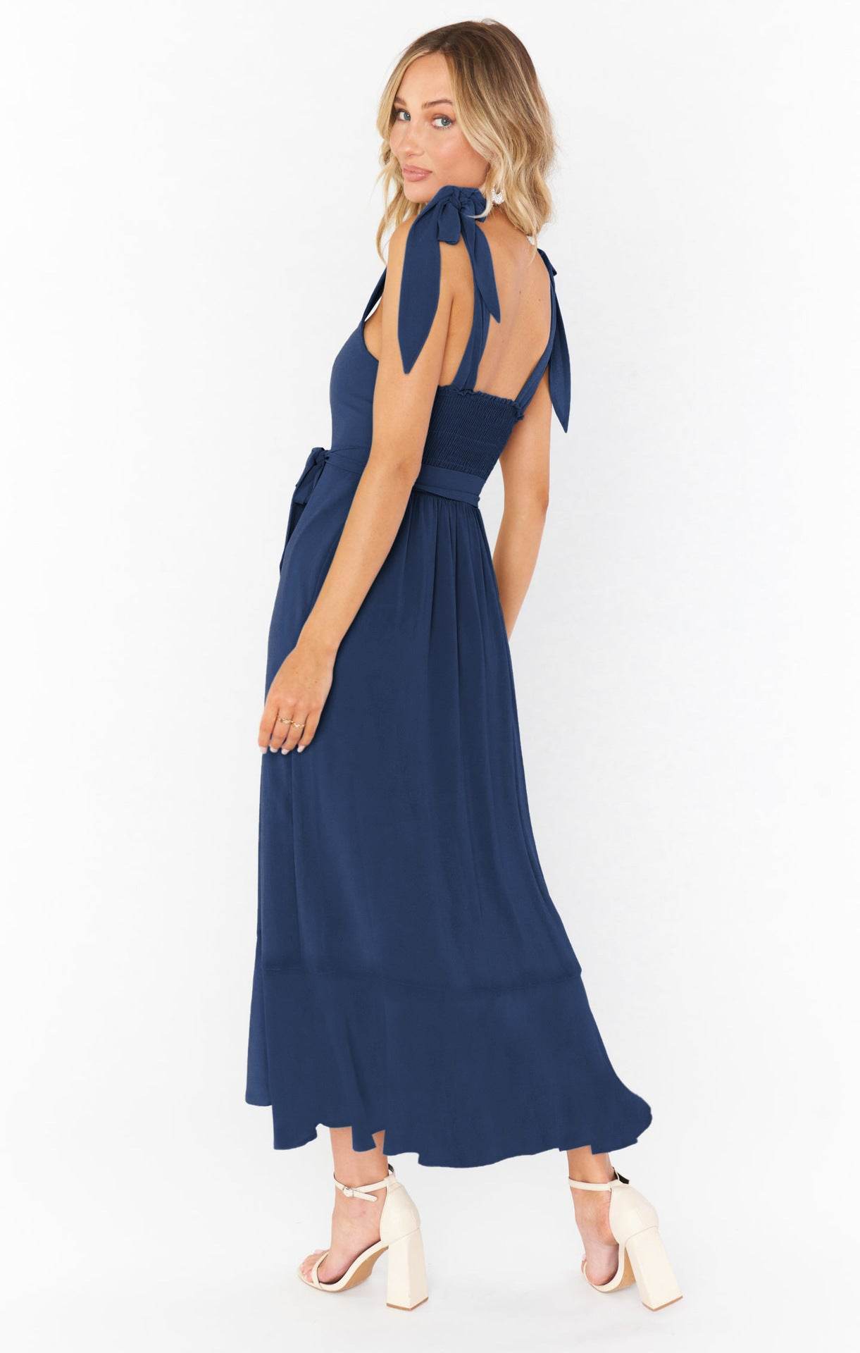 Temperament Suspender Split Dress With Lace-up Design Fashion Summer Ruffled Beach Dresses For Women - Velora