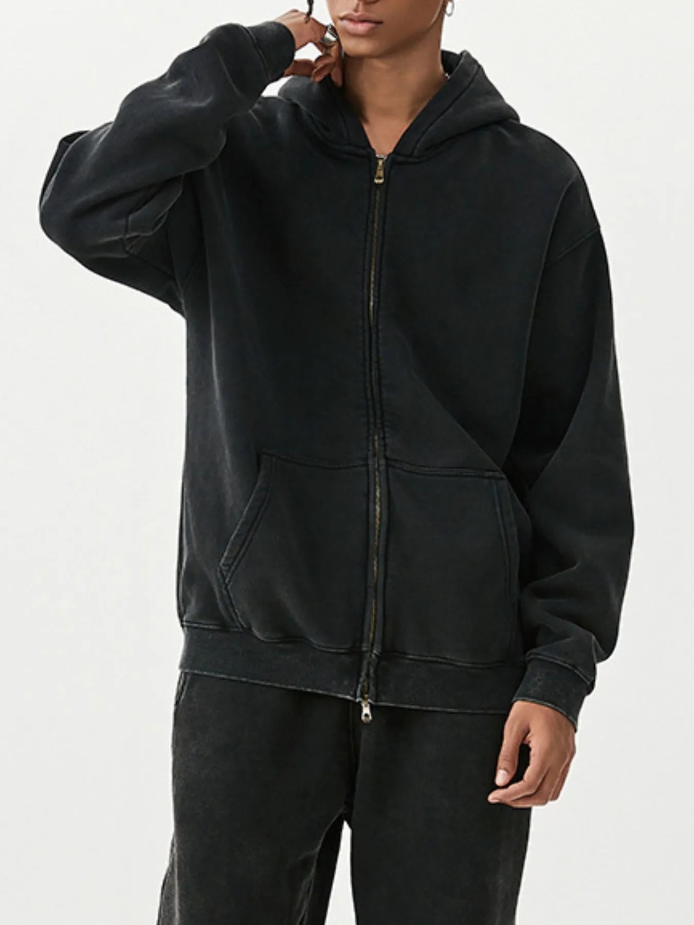 Men's Oversized Zip-Up Hoodie - Velora