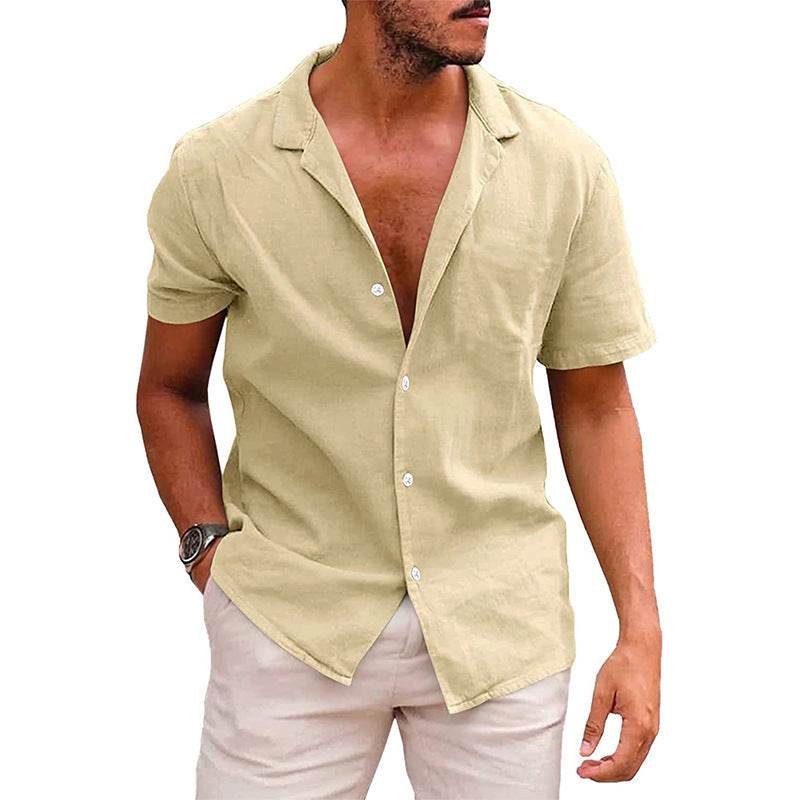 Men's Tops Casual Button Down Shirt Short Sleeve Beach Shirt Summer Mens Clothing - Velora