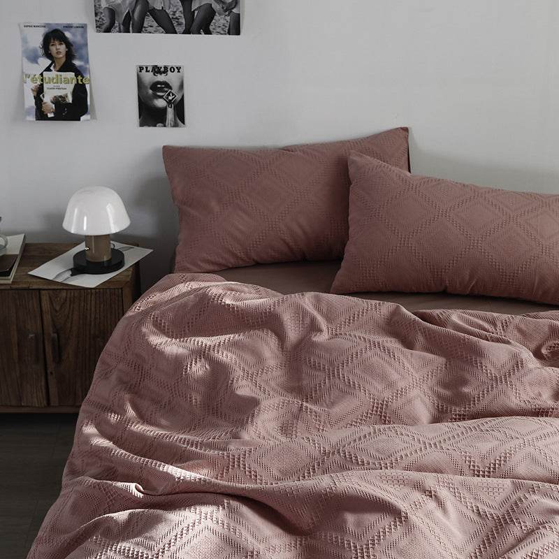 Dormitory Three 4-piece Sets Of Washed Cotton - Velora