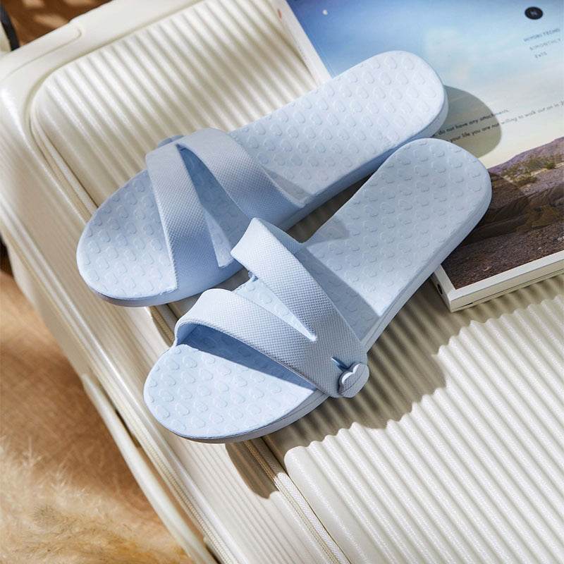 Folding Travel Slippers Hotel House Shoes Removable Non-slip Bathroom Slippers Summer Unisex Slides - Velora