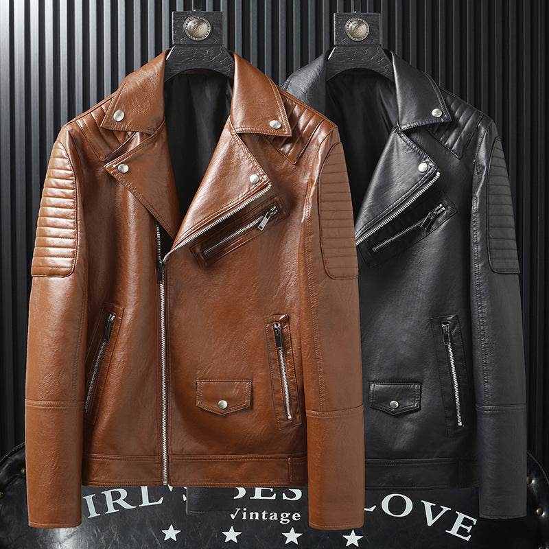 Spring And Autumn Slim-fitting Biker Leather Jacket - Velora