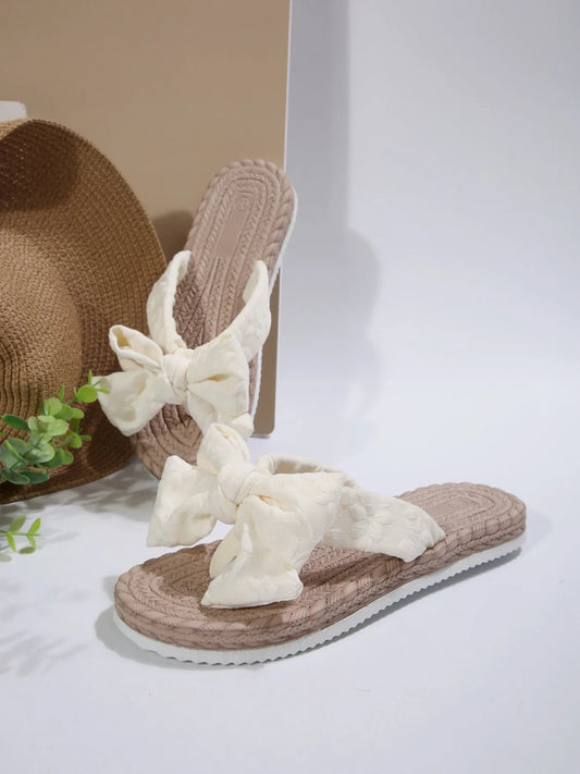 Bow Toe Post Platform Sandals - Velora