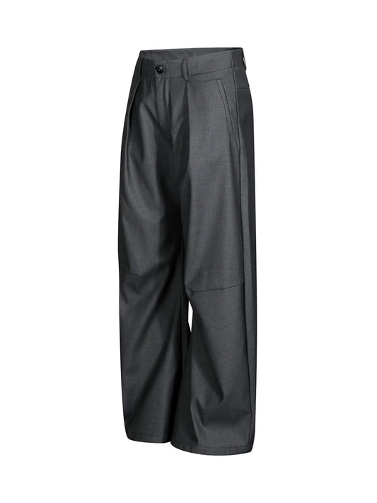 Men's High Waist Pleated Curved Pants - Velora