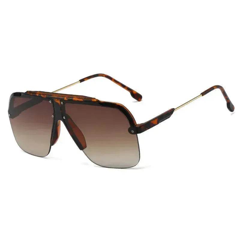 Premium Rimless Oversized Aviator Sunglasses for Women, PC Lens UV Protection Women’s Shade - Velora