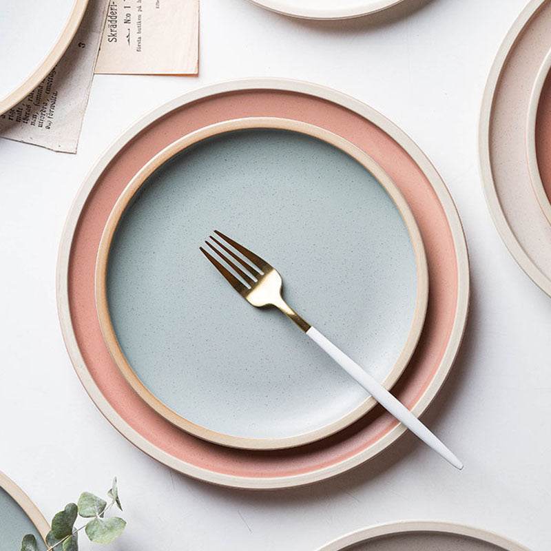 Pure color matte ceramic plate - Velora