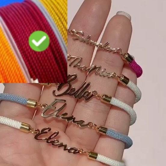 Personalized Colorful Rope Chain Custom Name Bracelet Personalized Adjustable Name Jewelry For Girls - Velora