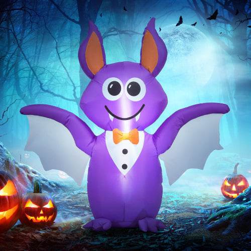 Outsunny 6ft Inflatable Halloween Decoration Bat, Blow Up Outdoor LED Yard Display, Waterproof - Velora