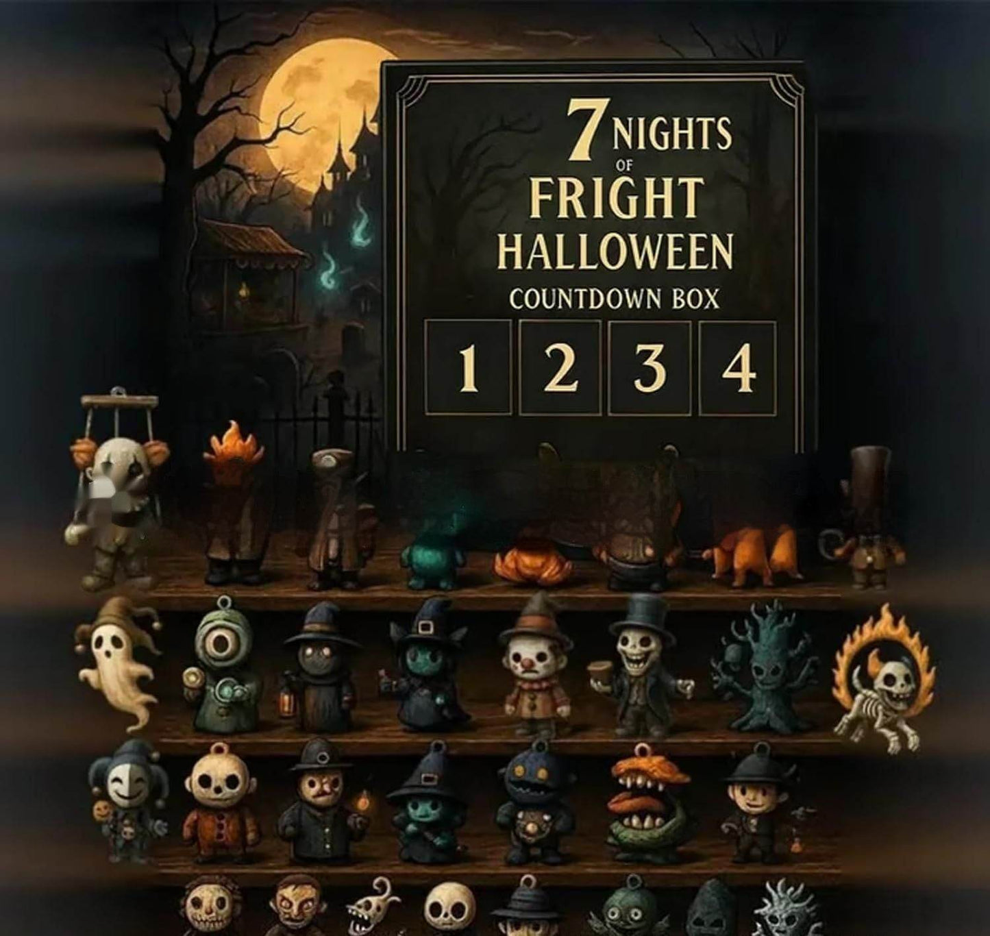 31 Night Scare Halloween Countdown Box With Doll Advent Countdown Blind Box - Velora