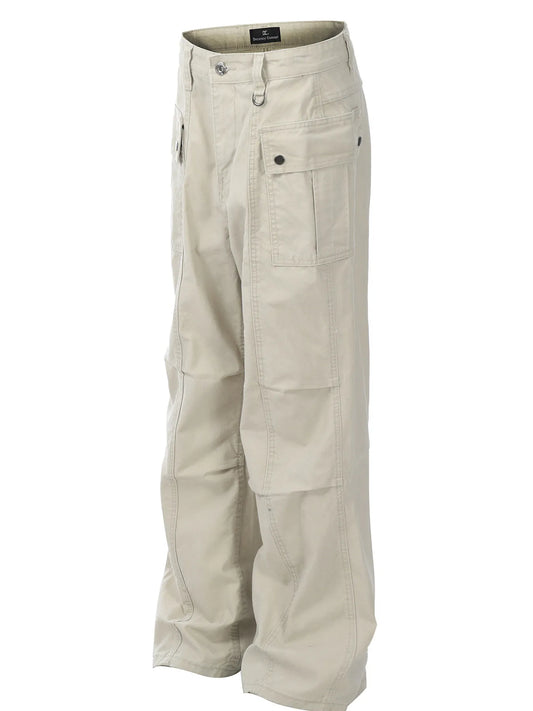 Men's Straight Cargo Jeans with Ruched Deatil - Velora